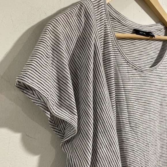 Apt 9 blouse sleeveless ruffle detail striped horizontal soft NEW large - Picture 3 of 5